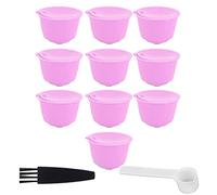 Set Capsule Riutilizzabili Tazza Filtro Caffè per Macchina Viola (10 tazas + 1 cuchara + 1 pincel)