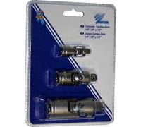 Set cardanico, 3 pezzi, 1/4", 3/8" e 1/2" - realizzati in acciaio al carbonio, ideale per lavori in spazi ristretti. *
