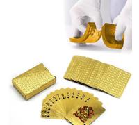 Set Carte da Gioco, Impermeabile, Professionali Mazzo per Il Vostro Piacere di Poker di Plastica Family Party Game Gioco di Carte Magia,Carte da Poker Professionali - 54 Carte da Gioco (Oro)