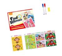 Set carte educative per attività Trova le differenze da 64 pagine, set carte per costruire abilità per bambini con scatola portaoggetti, dai 3 anni in, gioco allenamento per la per bambini