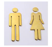 Set Cartelli Bagno Uomo Donna Multicolor 2 Pz(Silver)