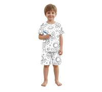 Set casa 2 Pezzi a Maniche Corte con Stampa Cartoni per Bambino, Comodo per Tutti i Giorni.