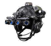 Set Casco Airsoft FAST con Modello NVG, Cuffie Pieghevoli, Modello Camera, Lampada e Borsa Contrappeso per Paintball
