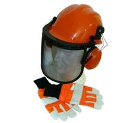 Set casco di sicurezza per motosega ISE e guanti grandi