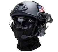 Set Casco Multifunzionale FAST 7 in 1 con Occhiali Protettivi | Con Luci, Auricolari di Comunicazione e Passamontagna, Casco Protettivo per Cosplay, Paintball e Allenamento All’aperto