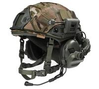 Set Casco Tattico 4 in 1, Casco FAST con Cuffie di Comunicazione e Luce da Casco, per Softair, Paintball, Addestramento All'aperto e Cosplay