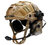 Set Casco Tattico e Cuffie, Copricapo Fast, Occhiali Protettivi, Simulatore Pvs31/Gpnvg18, Supporto L4G24 NVG, Luce di Segnalazione e Custodia per Batterie, per Cosplay Airsoft BBS (T B)