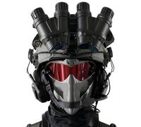 Set Casco Tattico Multifunzionale 9 in 1 per Softair con Maschera da Gioco Cosplay e Cuffie Tattiche per Operazioni Notturne, Protezione Integrale del Viso di Livello Militare
