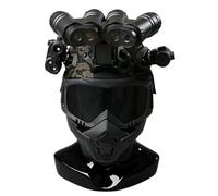 Set Casco Tattico per Bambini,Equipaggiamento per Gioco di Ruolo CS con Modello di Visione Notturna Finto, Giocattolo da Allenamento Outdoor(Bk-c)