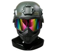 Set Casco Tattico per Bambini,Equipaggiamento per Gioco di Ruolo CS con Modello di Visione Notturna Finto, Giocattolo da Allenamento Outdoor(Od-c)