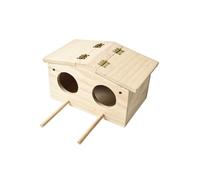 Set Casetta in Legno per Uccellini Pappagalli Allevamento Box Casa Giardino Deco