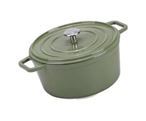 SET CASS.2M 14 CM+COP.CAST IRON NEW GREEN