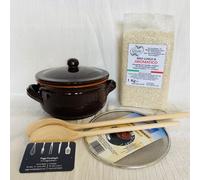SET CASSERUOLA COLI' DUE CUCCHIAI LEGNO RETINA SPARGIFIAMMA E 1 KG DI RISO