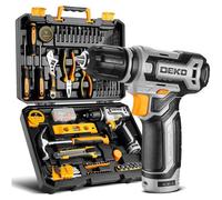 Set Cassetta Attrezzi trapano batteria 12V, 133 pezzi, valigetta, accessori