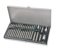 SET CASSETTA METALLICA 35 PEZZI INSERTI TORX esagono carrozzeria FERMEC 2705