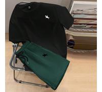 Set casual da uomo composto da maglietta a maniche corte con stampa di sagoma equestre e pantaloncini in tessuto, regalo per il fidanzato, outfit comodo L,M,S,XL,XS,XXL,XXS,XXXL,XXXXLAnimale,Blocchi d