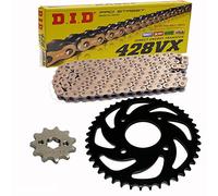 Set catena, adatto per GSX-S 125 17-20, catena DID 428 VX G&B Gold 122 aperta 14/45