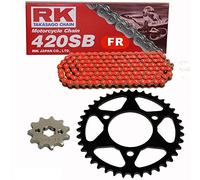 Set catena adatto per MT 50 S 80-82 catena RK FR 420 SB 108 aperta rosso 12/45