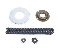 Set catena e ingranaggi T8F Kit catena per moto resistente a 116 maglie con pignone posteriore 44T per kart bici fuoristrada Costruzione in acciaio resistente Completo