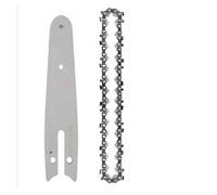 Set catena in acciaio e piastra guida for mini motosega | Argento 4/6/8 pollici for taglio e potatura(6 Inch-Silver SET)