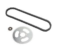 Set Catena Ingranaggi T8F, Pignone a 3 Fori 44T in Acciaio Legato All'alluminio Ruota a Catena Anteriore con Foro 10T 10H con Catena di Trasmissione a 88 Maglie per Bici ATV Moto