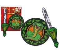 Set cavaliere in schiuma EVA - spada e scudo con motivo del serpente
