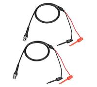 Set cavi di prova, 2 pezzi BNC a doppia sonda a gancio di prova Cavo di prova per macchina per oscilloscopio Cavi coassiali (nero rosso)