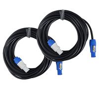 Set Cavi Pronomic Power Twist 10-2 Cavi per Alimentazione di Attivi e Proiettori - Connettori Compatibili PowerCon - Cavo (H05VV-F) con 3x 1,5 mm² - Lunghezza: 10 m - Nero