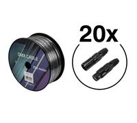 Set Cavo DMX EUROLITE 100m Nero + 40 Connettori XLR 3 Poli OMNITRONIC