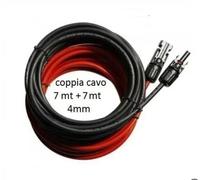 Set Cavo Solare 4mm Rosso e Nero Fotovoltaico varie misure