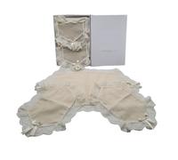 Set Centrini 3pz Rettangolare Ovale Punta Centro Tavola Runner Pizzo Valencienne