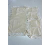 Set Centrini 3pz Rettangolare Ovale Punta Centro Tavola Runner Pizzo Valencienne