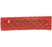 Set centrino Runner Striscia corredo da Tavolo Intagliato in Pizzo Macrame Art. alfiere in Poliestere (Striscia Runner, Rosso)