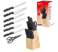 Set Ceppo Coltelli da Cucina in Legno 11 Coltelli + Forbici