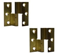 Set Cerniere a Libro Per Mobili | Versione DX | Finitura Ottone | 40X40 MM | CP56 (2 Cerniere)