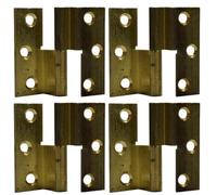 Set Cerniere a Libro Per Mobili | Versione DX | Finitura Ottone | 40X40 MM | CP56 (4 Cerniere)