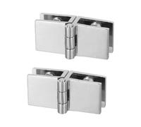 Set cerniere morsetto hardware armadio per bagno doccia vetro porte argento 2 pz