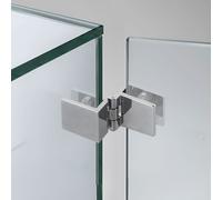 Set cerniere morsetto hardware armadio per bagno doccia vetro porte argento 2 pz