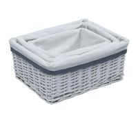 Set Cestini Impilabili 3 pz Bianchi in Salice