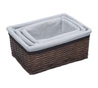 Set Cestini Impilabili 3 pz Marroni in Salice