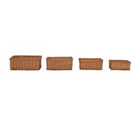 Set Cestini Impilabili 4 pz Marroni in Salice