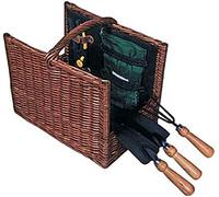 Set Cesto con Attrezzi da Giardino | Set Giardinaggio | Set Utensili per il Giardino | Attrezzi da Giardino | Set Accessori da Giardinaggio con Cesto in Vimini 35x22x29cm