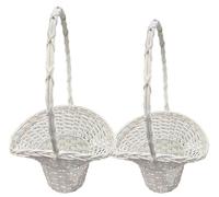 Set Cesto Corbeille Bianco S/2 Decorazione Addobbi Composizione Floreale