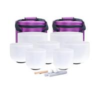 Set Chakra per campane tibetane in cristallo di quarzo smerigliato con custodia per il trasporto gratuita e mazze per campane tibetane per la meditazione di guarigione del suono ( Size : 10inch )