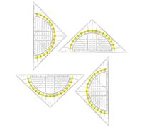 Set Chiaro Set Quadrato Con Sporgenze 180 Gradi Che Misurano I Protrattori Per La Redazione Degli Studenti Disegnare Matema