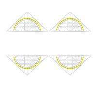 Set Chiaro Set Quadrato Con Sporgenze 180 Gradi Che Misurano I Protrattori Per Lo Strumento Redazione Misurazione Matematica Da Degli Studenti.