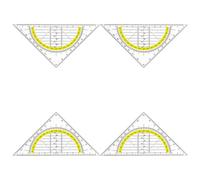 Set Chiaro Set Quadrato Con Sporgenze 180 Gradi Che Misurano I Protrattori Per Lo Strumento Redazione Misurazione Matematica Da Degli Studenti.