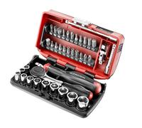 Set chiave a cricchetto 1/4'' con impugnatura girevole - bussole - inserti esago