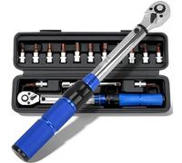 Set chiave dinamometrica 14 pezzi gamma 2-24 Nm con asta di prolunga, cricchetto bidirezionale a 72 denti, bussole esagonali torx e crociate, chiave dinamometrica 1/4 pollice per moto, precisione ±3 %