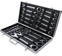 Set chiavi a bocca ad anello a cricchetto 22 pezzi SW 6-32mm 72 denti valiget...
